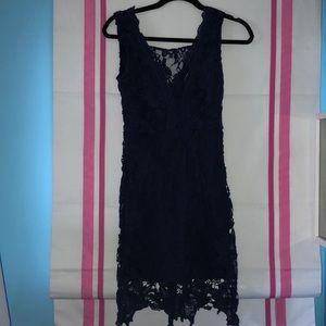 navy lace dress